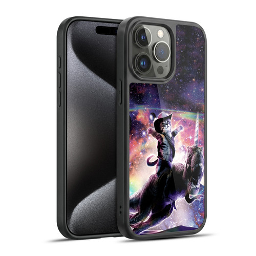 Random Galaxy Space Cat Dinosaur Unicorn Gel Armour Case For Apple iPhone 15 Pro Max