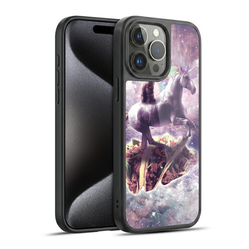 Random Galaxy Space Cat Dreamy Unicorn & Tacos Gel Armour Case For Apple iPhone 15 Pro Max