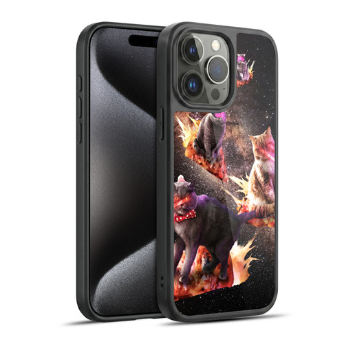 Random Galaxy Space Cat Fire Pizza Gel Armour Case For Apple iPhone 15 Pro Max