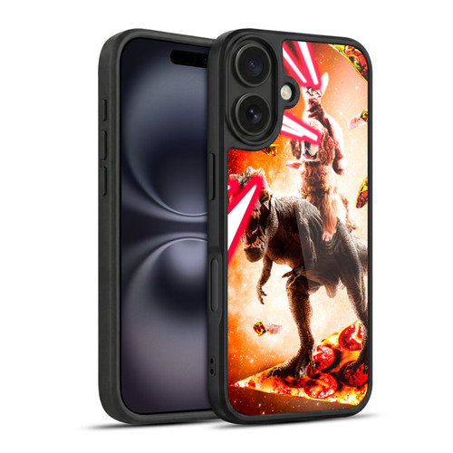 Random Galaxy Space Cat Dinosaur & Dog Lazer Eye Gel Armour Case For Apple iPhone 16