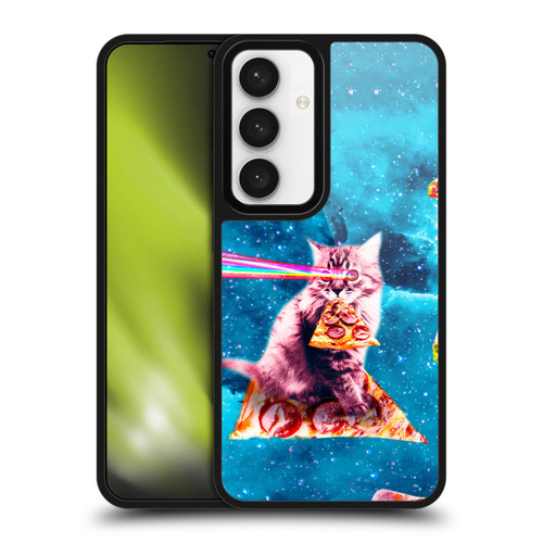 Random Galaxy Space Cat Lazer Eye & Pizza Gel Armour Case For Samsung Galaxy S24 5G