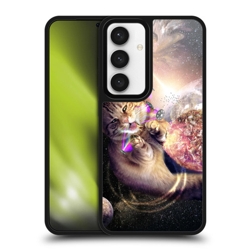 Random Galaxy Space Cat Reaching Big Pizza Gel Armour Case For Samsung Galaxy S24 5G