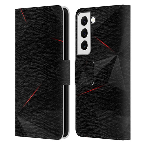 Alyn Spiller Tectonic Red Leather Book Wallet Case Cover For Samsung Galaxy S22 5G