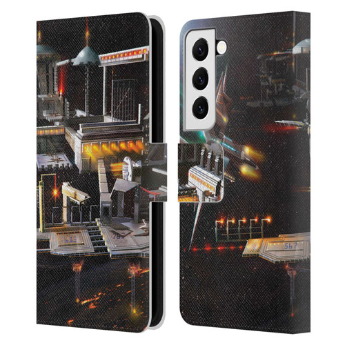 Anthony Christou Art Space Station Leather Book Wallet Case Cover For Samsung Galaxy S22 5G