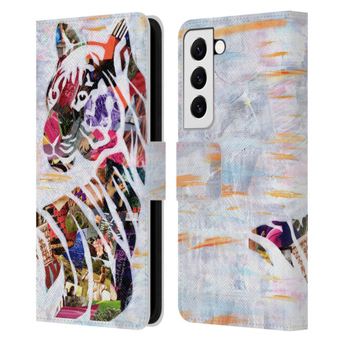 Artpoptart Animals Tiger Leather Book Wallet Case Cover For Samsung Galaxy S22 5G