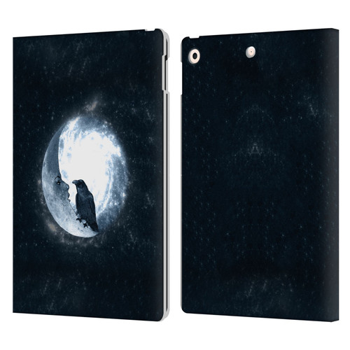 Barruf Animals Crow and Its Moon Leather Book Wallet Case Cover For Apple iPad 10.2 2019/2020/2021