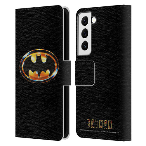 Batman (1989) Key Art Logo Leather Book Wallet Case Cover For Samsung Galaxy S22 5G