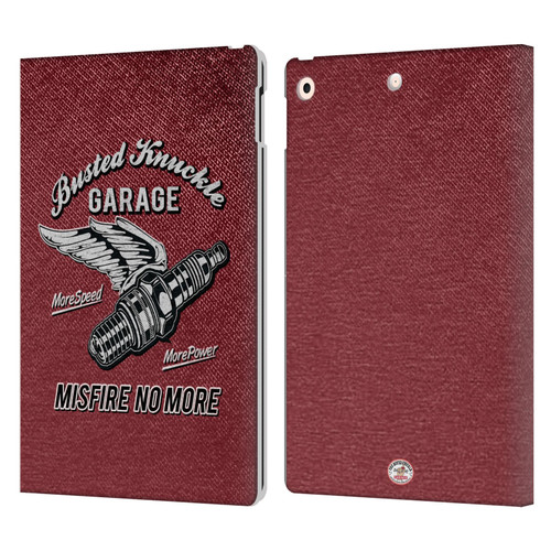 Busted Knuckle Garage Graphics Misfire Leather Book Wallet Case Cover For Apple iPad 10.2 2019/2020/2021