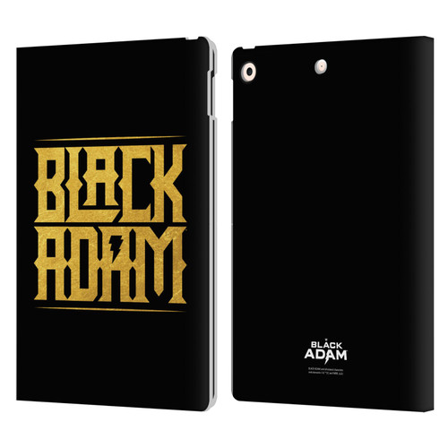 Black Adam Graphics Logotype Leather Book Wallet Case Cover For Apple iPad 10.2 2019/2020/2021