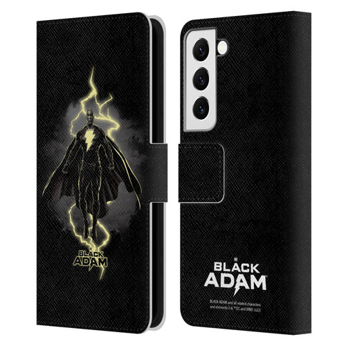 Black Adam Graphics Lightning Leather Book Wallet Case Cover For Samsung Galaxy S22 5G