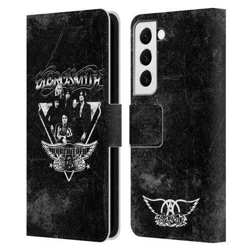 Aerosmith Black And White World Tour Leather Book Wallet Case Cover For Samsung Galaxy S22 5G