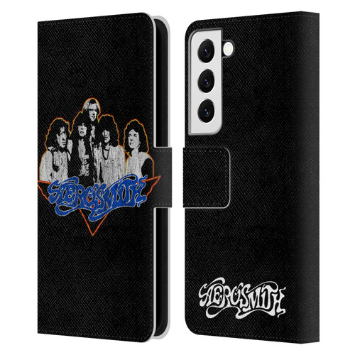 Aerosmith Classics Group Photo Vintage Leather Book Wallet Case Cover For Samsung Galaxy S22 5G