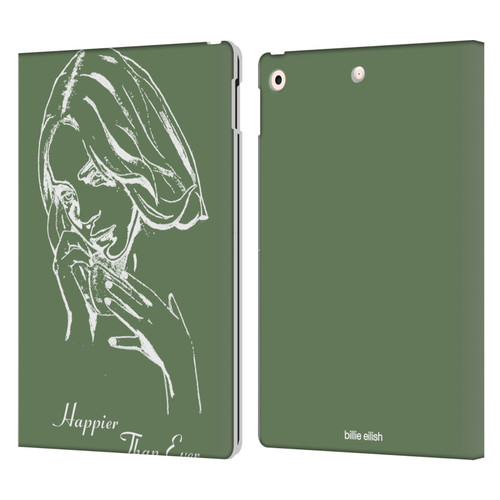 Billie Eilish Happier Than Ever Album Stencil Green Leather Book Wallet Case Cover For Apple iPad 10.2 2019/2020/2021