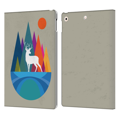 Dave Loblaw Contemporary Art Mountain Deer Leather Book Wallet Case Cover For Apple iPad 10.2 2019/2020/2021