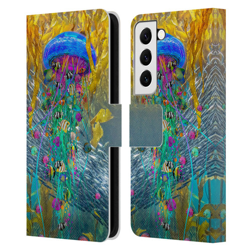 Dave Loblaw Jellyfish Jellyfish Kelp Field Leather Book Wallet Case Cover For Samsung Galaxy S22 5G