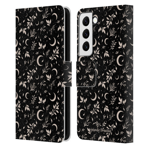 Episodic Drawing Florals & Serpents Moon Garden Leather Book Wallet Case Cover For Samsung Galaxy S22 5G