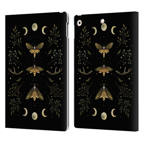Episodic Drawing Illustration Animals Death Head Moth Night Leather Book Wallet Case Cover For Apple iPad 10.2 2019/2020/2021