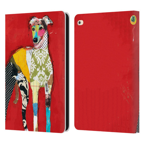 Michel Keck Dogs 2 Greyhound Leather Book Wallet Case Cover For Apple iPad Air 2 (2014)