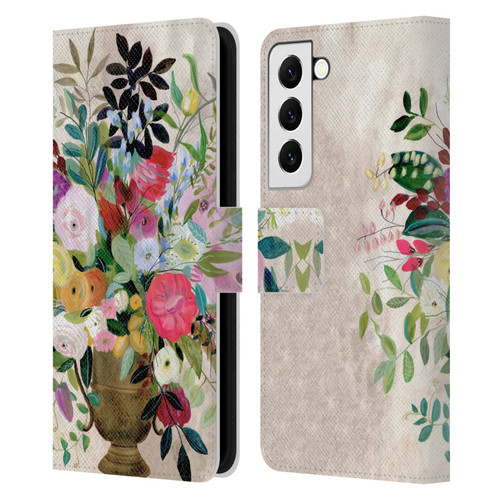 Suzanne Allard Floral Art Beauty Enthroned Leather Book Wallet Case Cover For Samsung Galaxy S22 5G