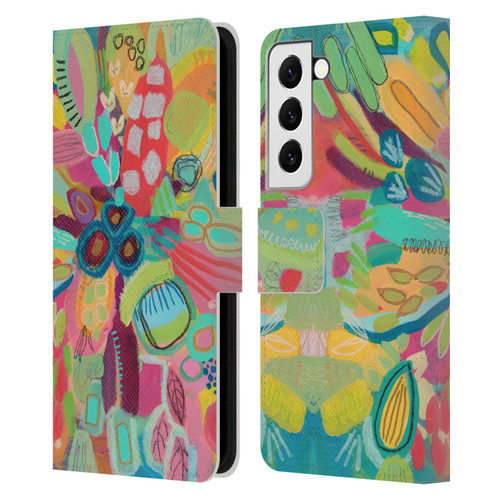 Suzanne Allard Floral Art Dancing In The Garden Leather Book Wallet Case Cover For Samsung Galaxy S22 5G