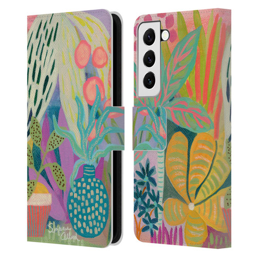 Suzanne Allard Floral Art Palm Heaven Leather Book Wallet Case Cover For Samsung Galaxy S22 5G