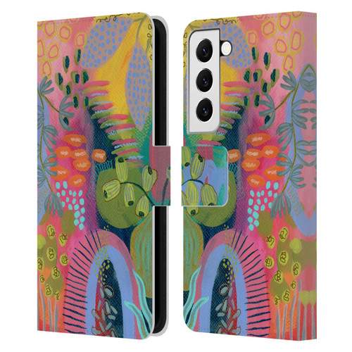 Suzanne Allard Floral Art Seed Pod Leather Book Wallet Case Cover For Samsung Galaxy S22 5G