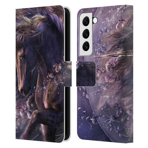 Laurie Prindle Fantasy Horse Chimera Black Rose Unicorn Leather Book Wallet Case Cover For Samsung Galaxy S22 5G