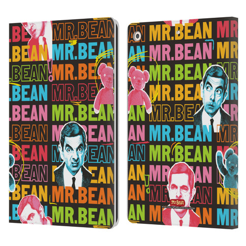 Mr. Bean Graphic Art With Teddy Leather Book Wallet Case Cover For Apple iPad 10.2 2019/2020/2021