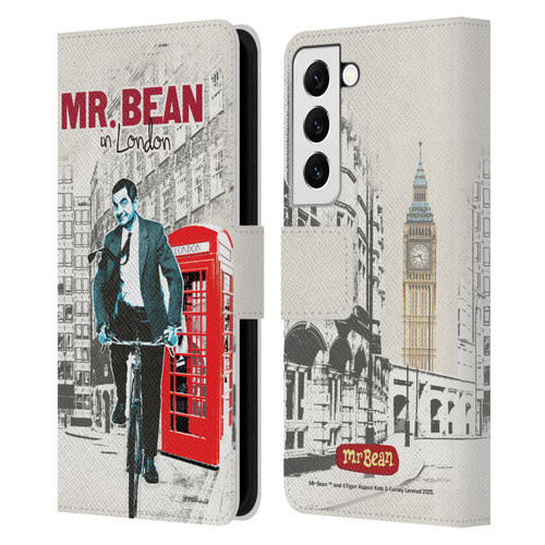 Mr. Bean London Art In London Leather Book Wallet Case Cover For Samsung Galaxy S22 5G