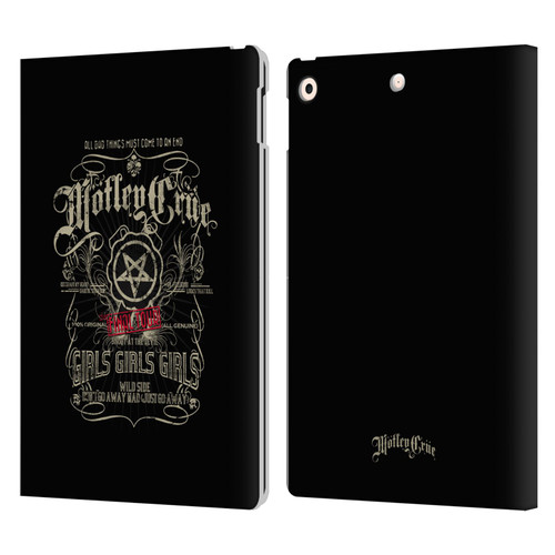 Motley Crue Tours Girls Girls Girls Leather Book Wallet Case Cover For Apple iPad 10.2 2019/2020/2021