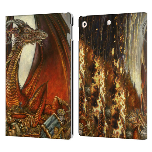 Myles Pinkney Mythical Treasure Dragon Leather Book Wallet Case Cover For Apple iPad 10.2 2019/2020/2021