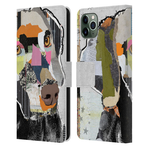 Michel Keck Dogs 2 Weimaraner Leather Book Wallet Case Cover For Apple iPhone 11 Pro Max