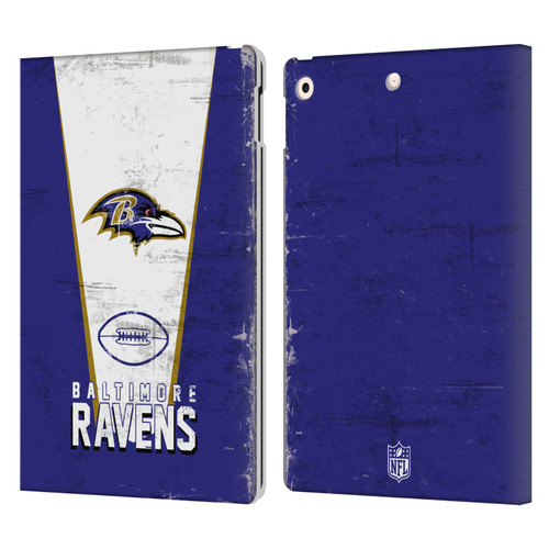 NFL Baltimore Ravens Logo Art Banner Leather Book Wallet Case Cover For Apple iPad 10.2 2019/2020/2021