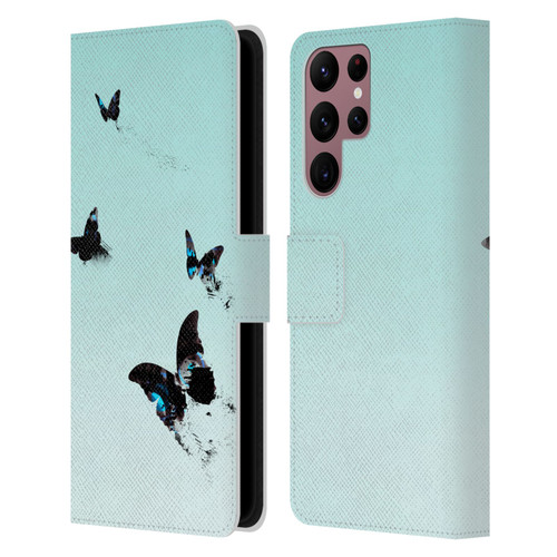 Alyn Spiller Animal Art Butterflies 2 Leather Book Wallet Case Cover For Samsung Galaxy S22 Ultra 5G