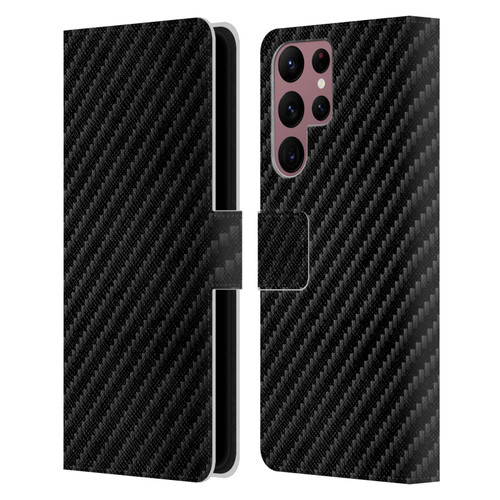Alyn Spiller Carbon Fiber Plain Leather Book Wallet Case Cover For Samsung Galaxy S22 Ultra 5G