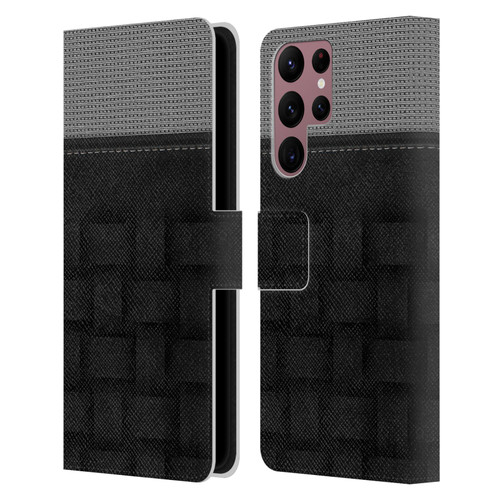 Alyn Spiller Luxury Charcoal Leather Book Wallet Case Cover For Samsung Galaxy S22 Ultra 5G