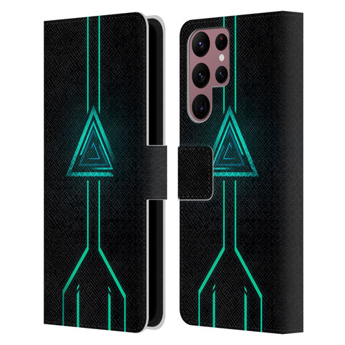 Alyn Spiller Neon Green Leather Book Wallet Case Cover For Samsung Galaxy S22 Ultra 5G