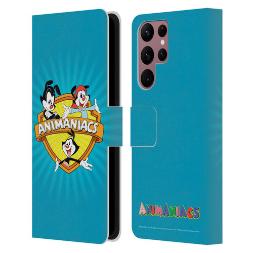 Animaniacs Graphics Logo Leather Book Wallet Case Cover For Samsung Galaxy S22 Ultra 5G