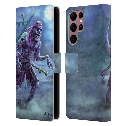 Anthony Christou Art Zombie Pirate Leather Book Wallet Case Cover For Samsung Galaxy S22 Ultra 5G
