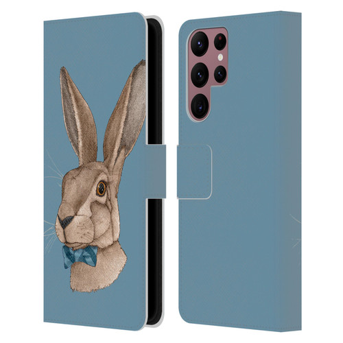 Barruf Animals Hare Leather Book Wallet Case Cover For Samsung Galaxy S22 Ultra 5G