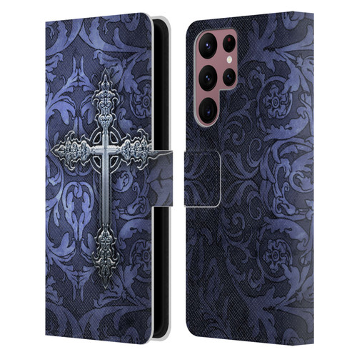 Brigid Ashwood Crosses Gothic Leather Book Wallet Case Cover For Samsung Galaxy S22 Ultra 5G
