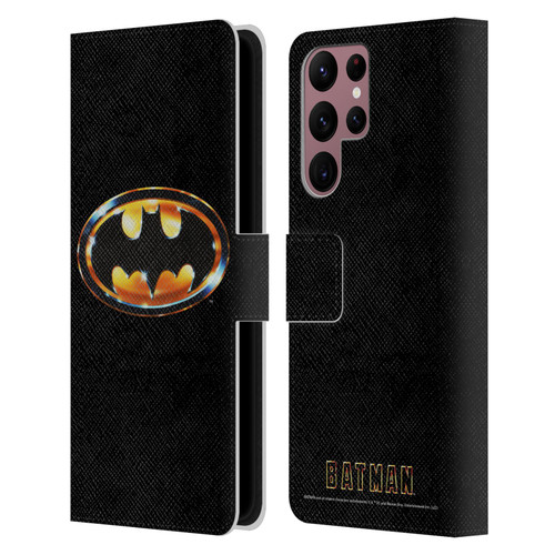 Batman (1989) Key Art Logo Leather Book Wallet Case Cover For Samsung Galaxy S22 Ultra 5G