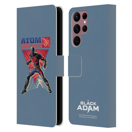 Black Adam Graphics Atom Smasher Leather Book Wallet Case Cover For Samsung Galaxy S22 Ultra 5G