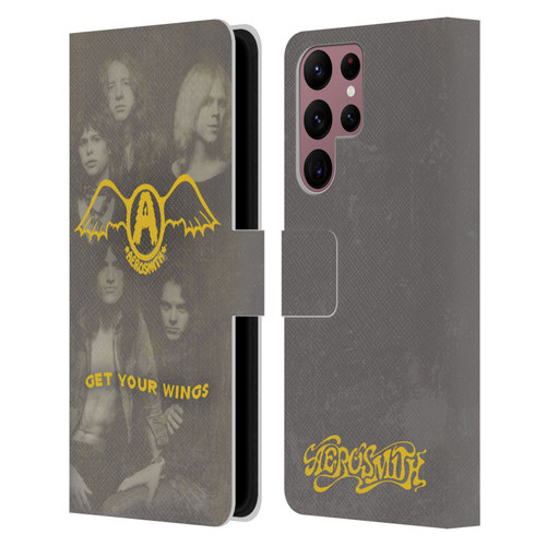 Aerosmith Classics Get Your Wings Leather Book Wallet Case Cover For Samsung Galaxy S22 Ultra 5G