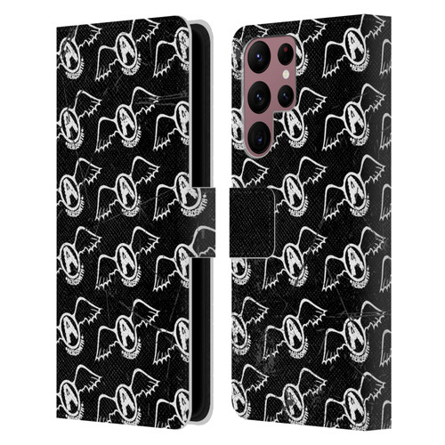 Aerosmith Classics Logo Pattern Leather Book Wallet Case Cover For Samsung Galaxy S22 Ultra 5G