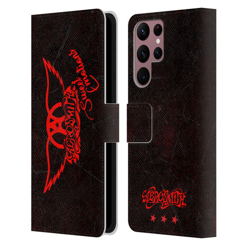 Aerosmith Classics Red Winged Sweet Emotions Leather Book Wallet Case Cover For Samsung Galaxy S22 Ultra 5G