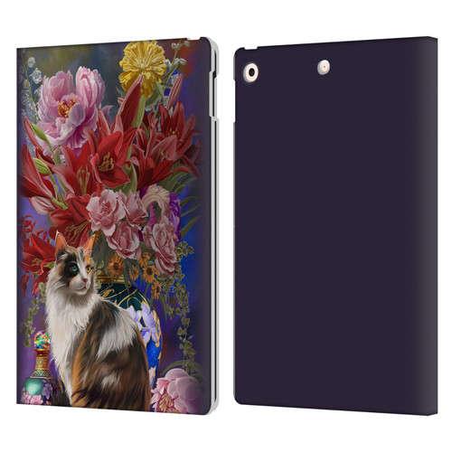 Nene Thomas Art Cat With Bouquet Of Flowers Leather Book Wallet Case Cover For Apple iPad 10.2 2019/2020/2021