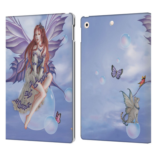 Nene Thomas Bubbles Purple Lace Fairy On Cat Leather Book Wallet Case Cover For Apple iPad 10.2 2019/2020/2021