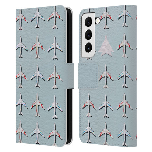 Pepino De Mar Patterns 2 Airplane Leather Book Wallet Case Cover For Samsung Galaxy S22 5G