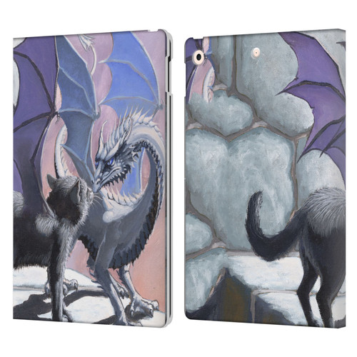Stanley Morrison Dragons 2 Black Winged Cat Leather Book Wallet Case Cover For Apple iPad 10.2 2019/2020/2021